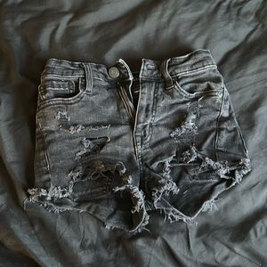 AEROPOSTALE High-Rise Denim Shorty Shorts